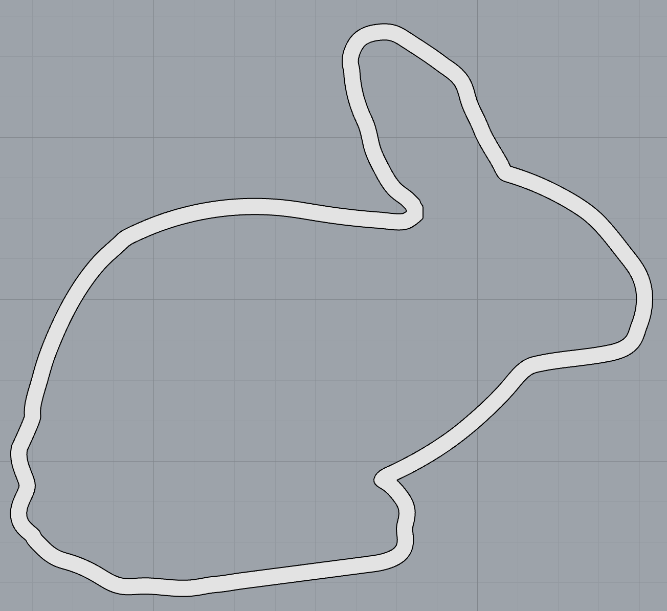 picture of a bunny as a rhino extrusion